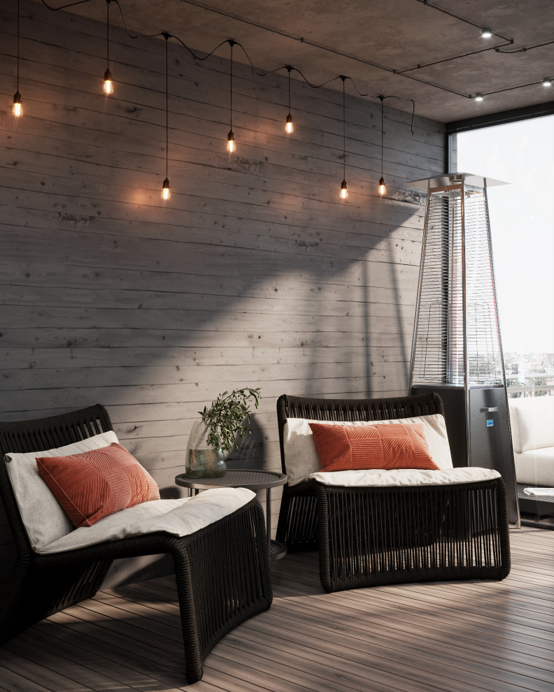 Монохромная квартира с террасой.