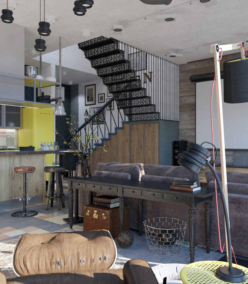 Брутальная двухуровневая квартира в Сочи