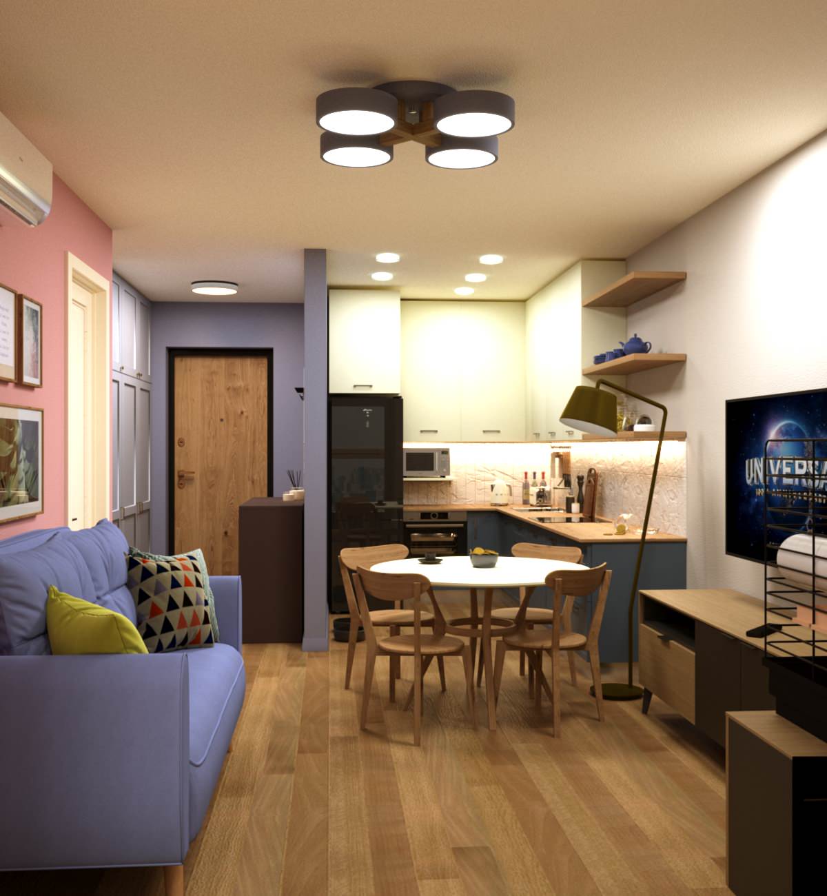 Яркая квартира для девушки ЖК Нагорный