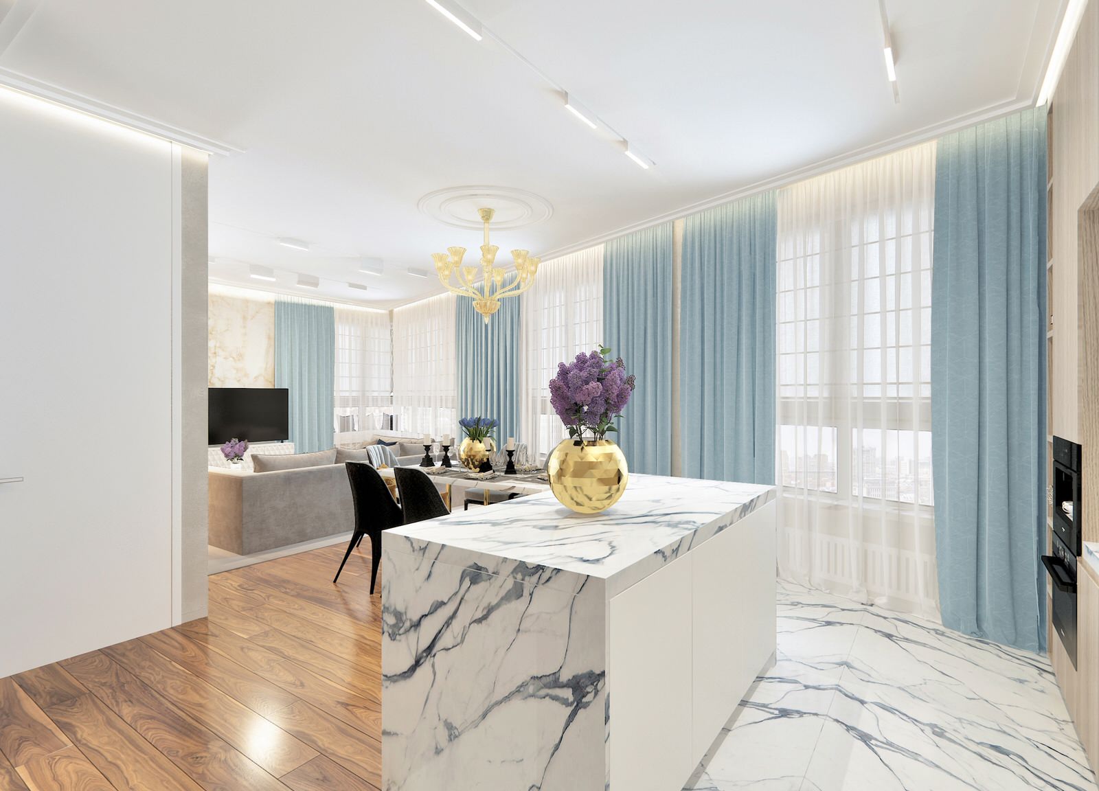 Современный интерьер в смешанном стиле.