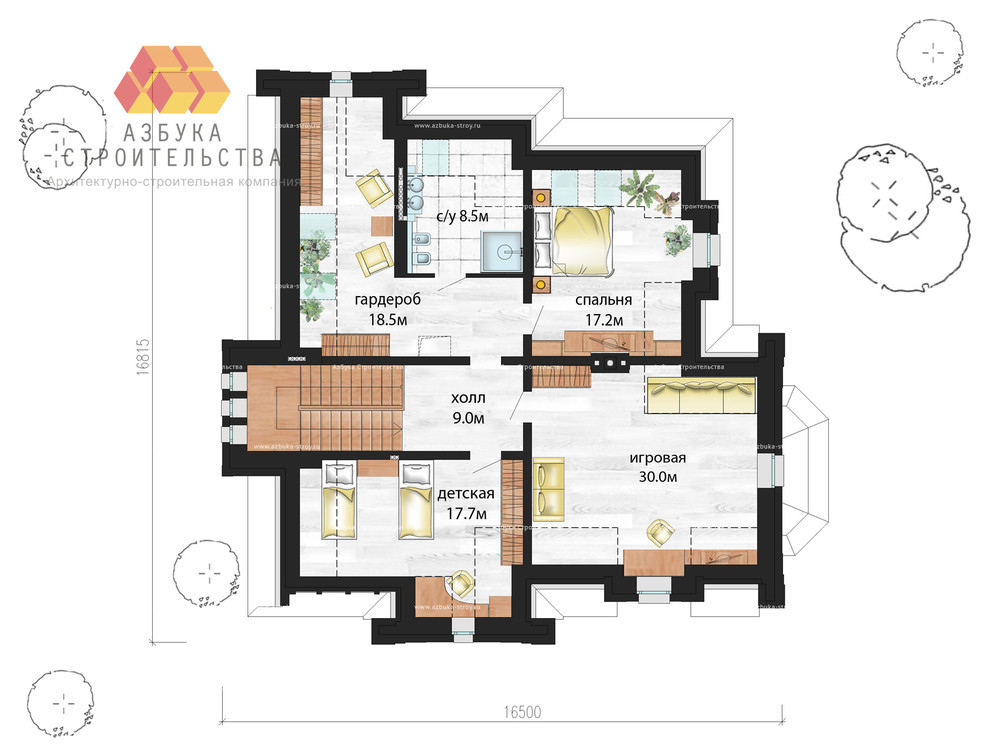 План мансардного этажа