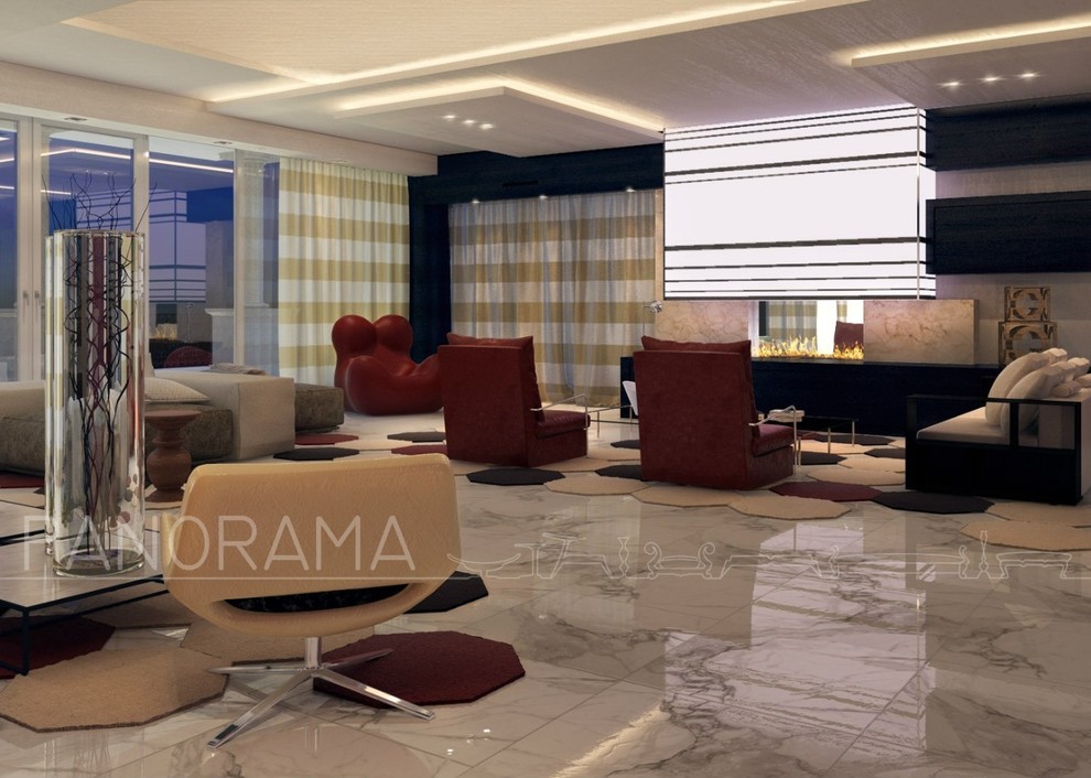 Проект гостиной-столовой, S - 135, 7 кв.м.