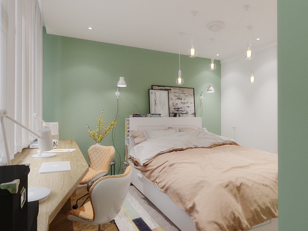 Спальная комната для молодой пары