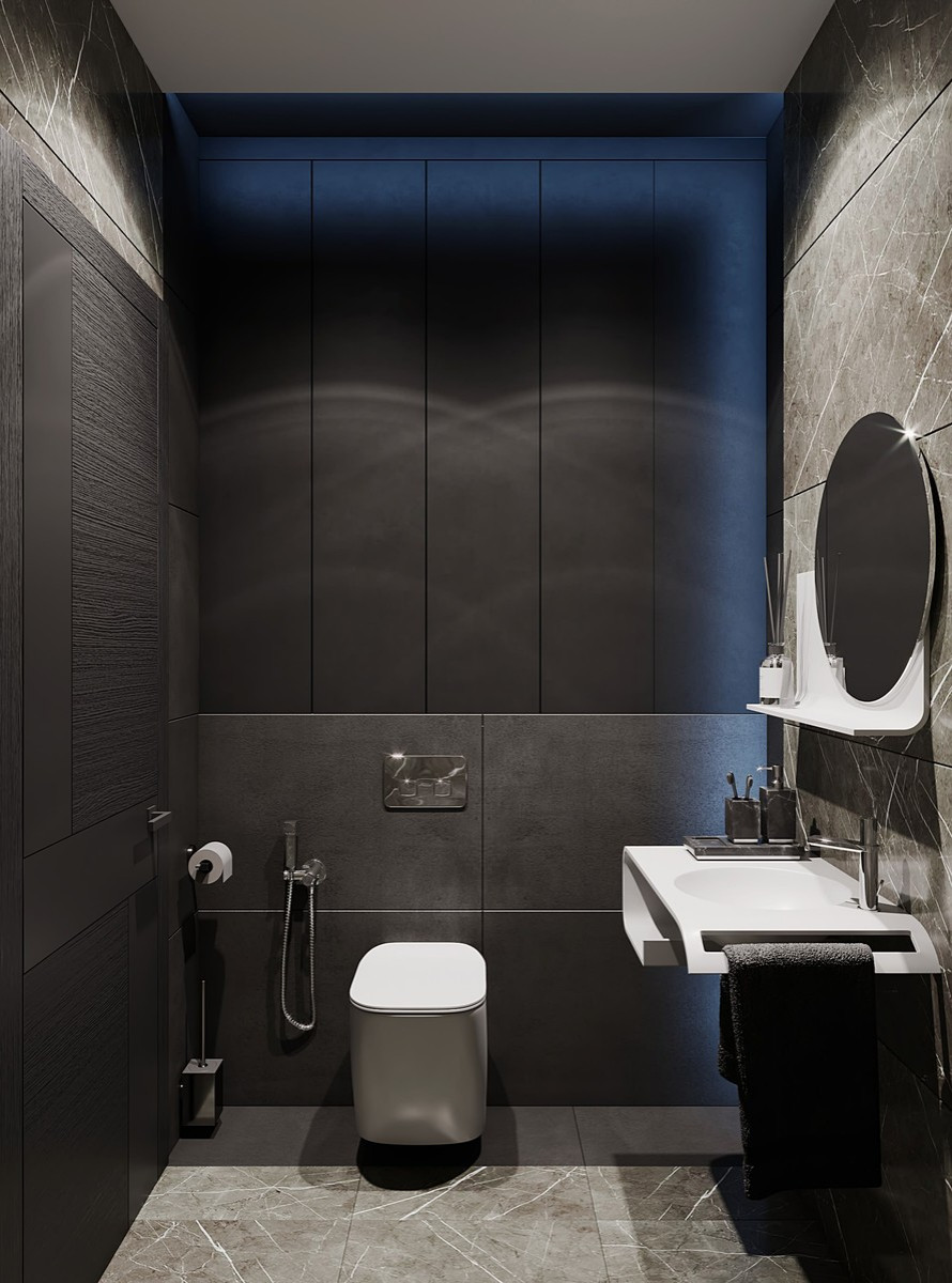 Интерьер квартиры в современном стиле, ЖК «Остров», 90 кв.м.