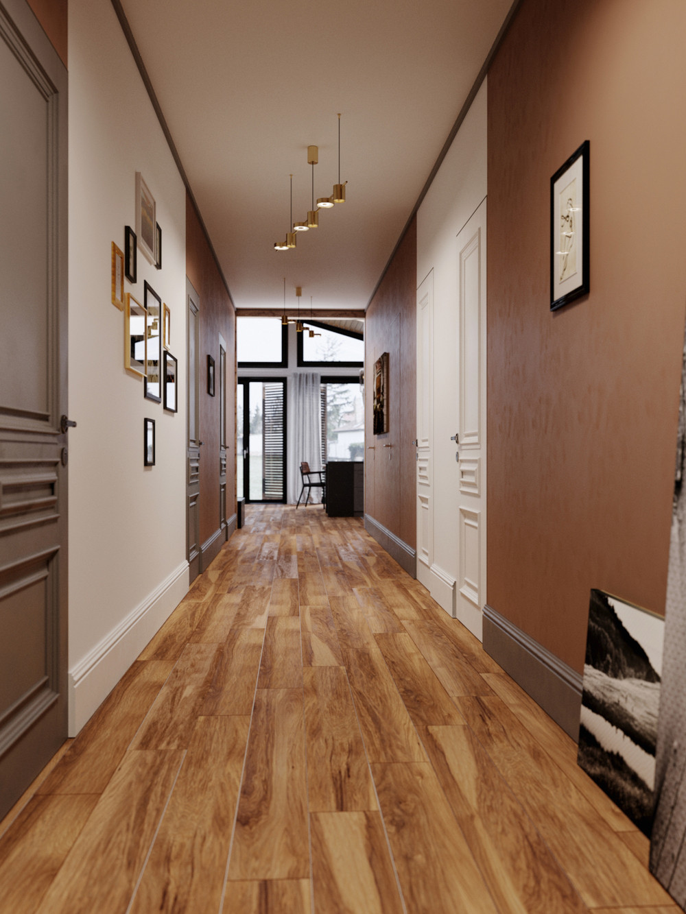 Загородный дом 147,7 м² с черными акцентами