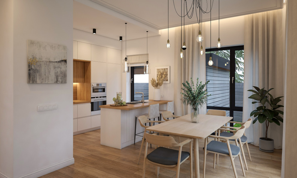 Гостиная и кухня современный минимализм