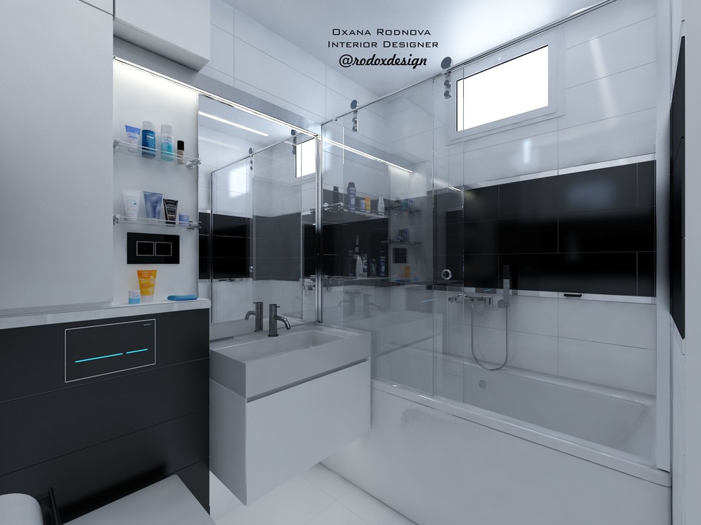 Обложка проекта: Монохромная ванная