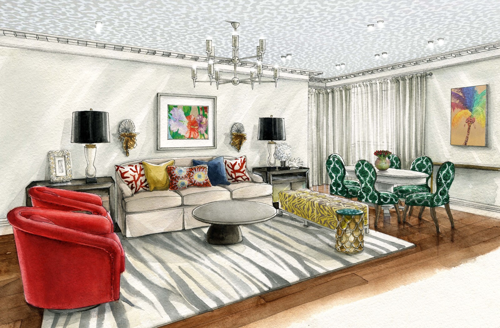 Эскизный проект для дизайн студии "AK INTERIORS"