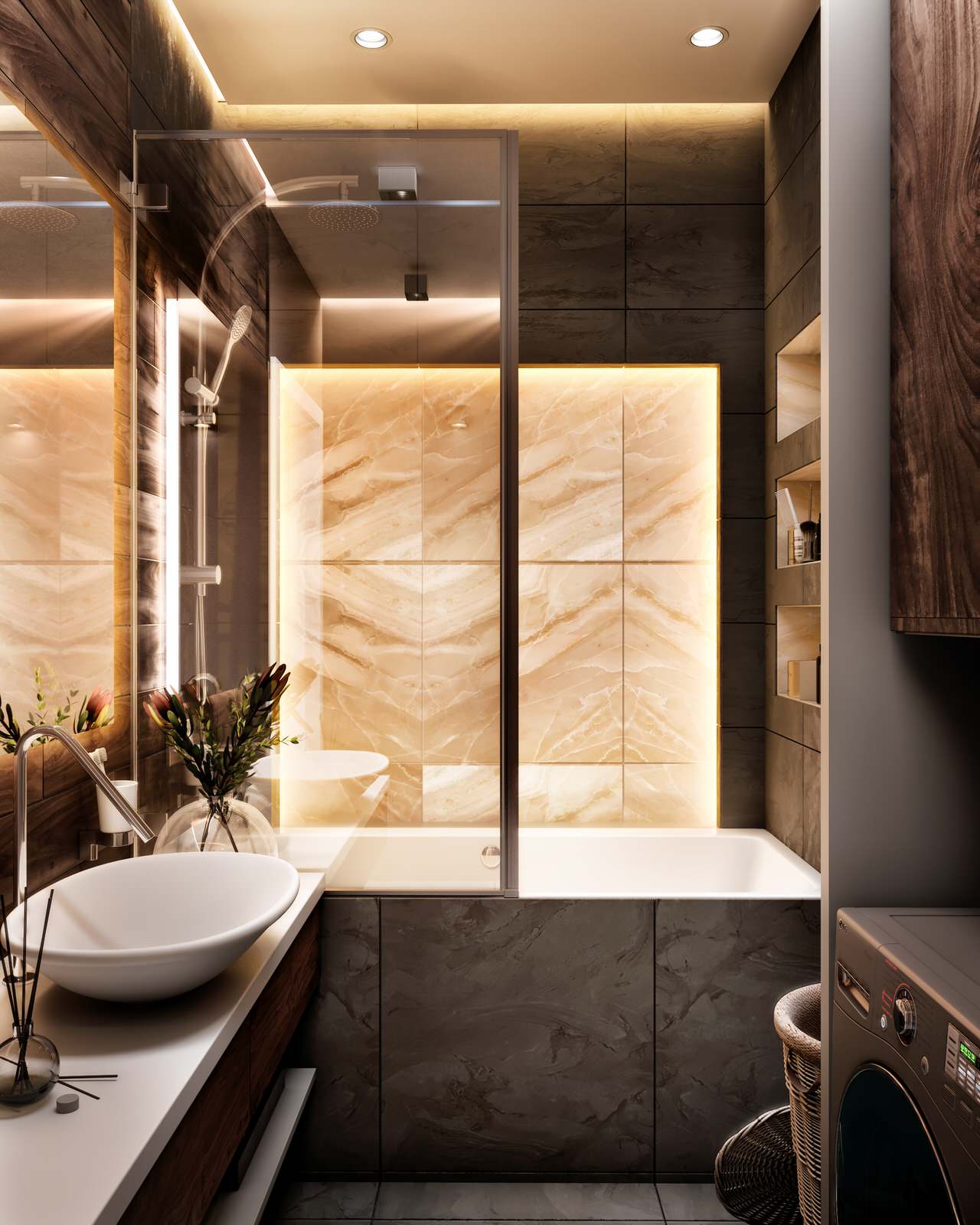 Gray color in the interior of an apartment of 60 m² in St. Petersburg