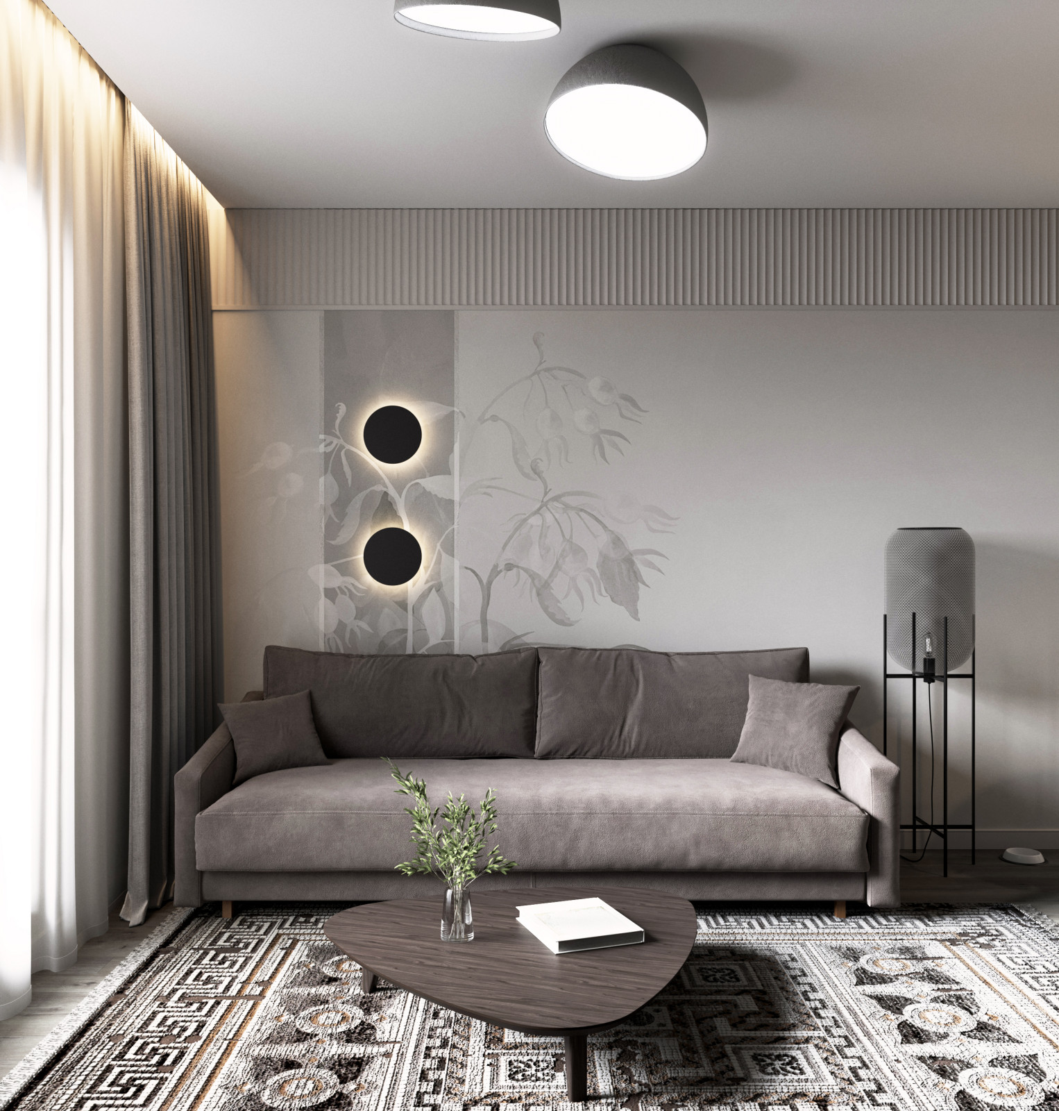 Дизайн квартиры в современном стиле в серых тонах