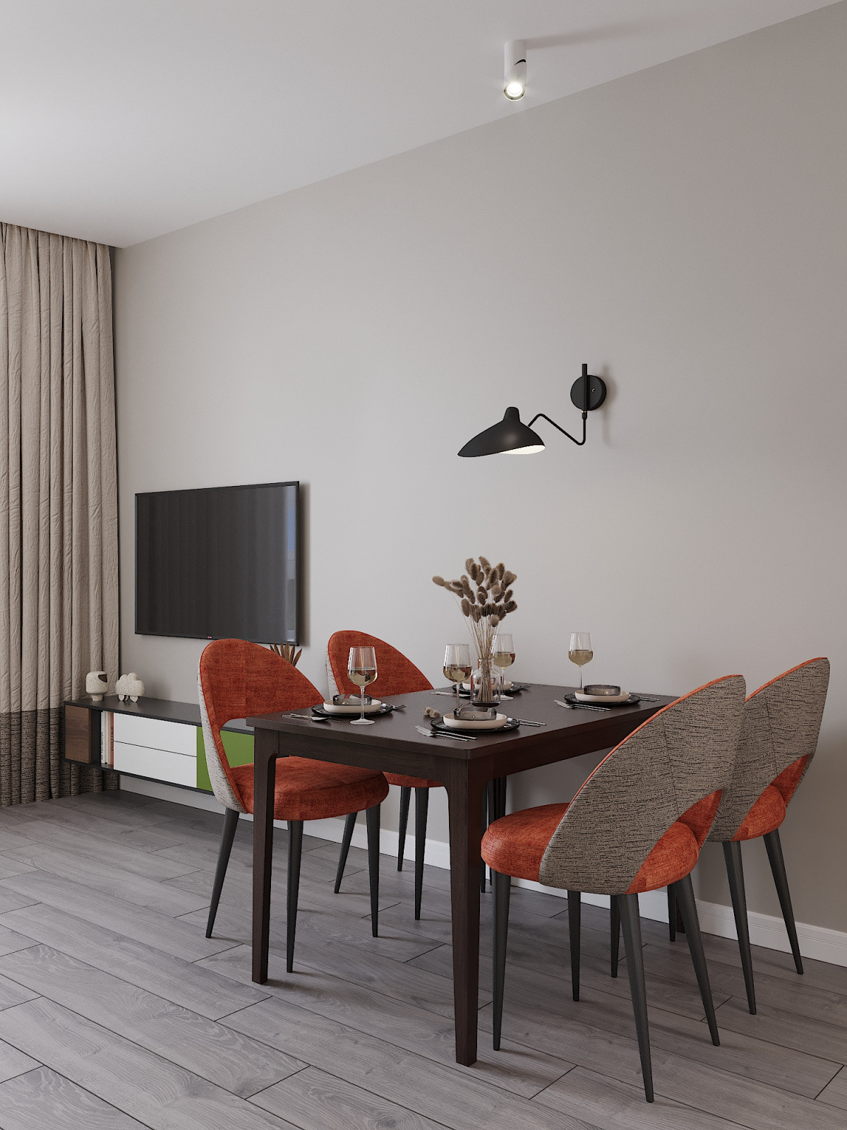 квартира с зеленым диваном