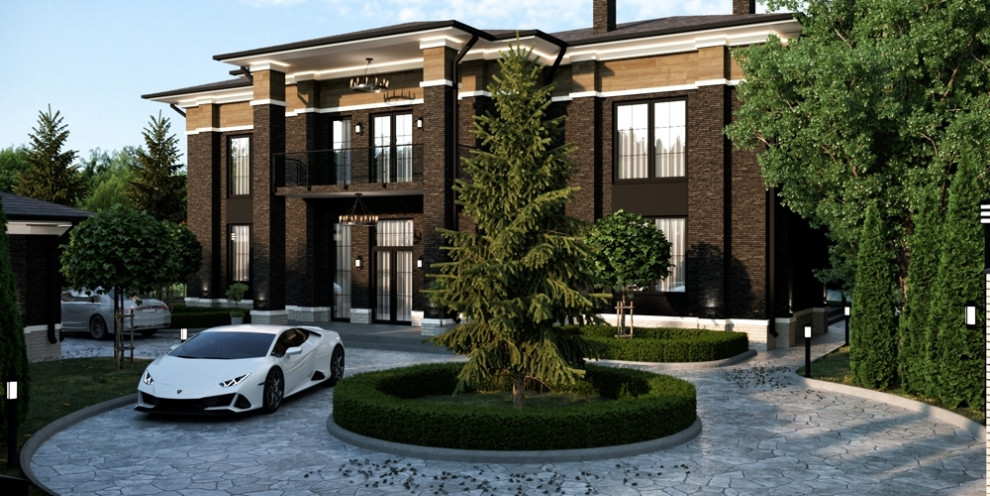 Частная архитектура "Загородный дом в стиле райта"