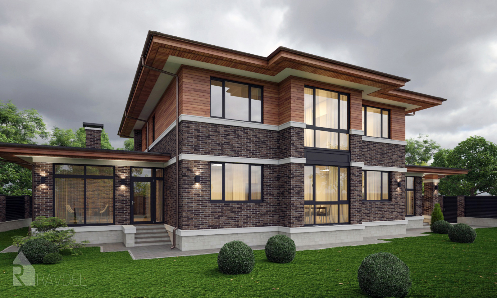 Коттедж в стиле Райта