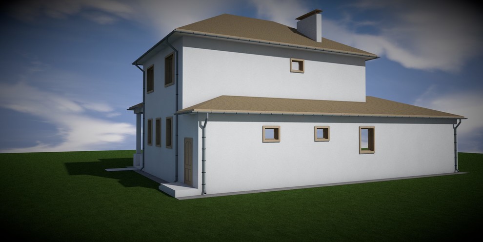 Архитектурное решение 2-х этажного коттеджа площадью 245м2