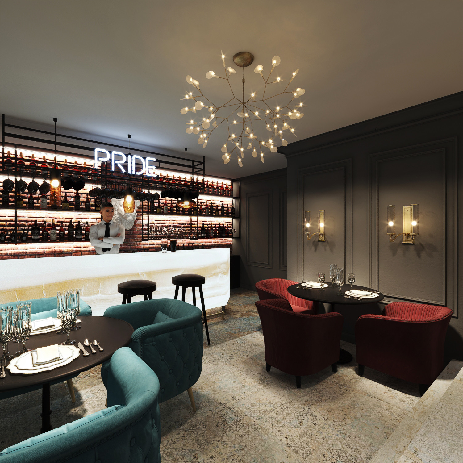 Обложка проекта: Дизайн-проект кальянной 98,74 кв.м. г. Москва.