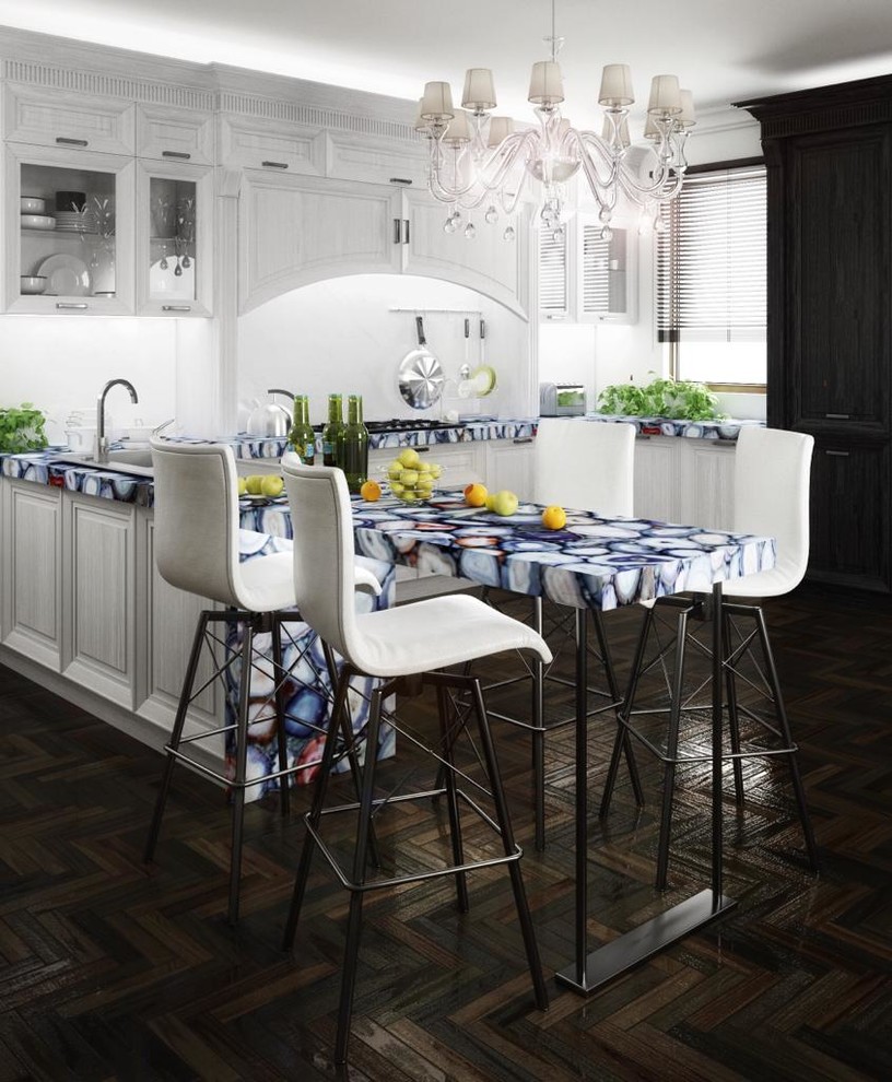 Обложка проекта: КУХНЯ С ОСТРОВОМ ИЗ ПОЛУДРАГОЦЕННОГО АГАТА