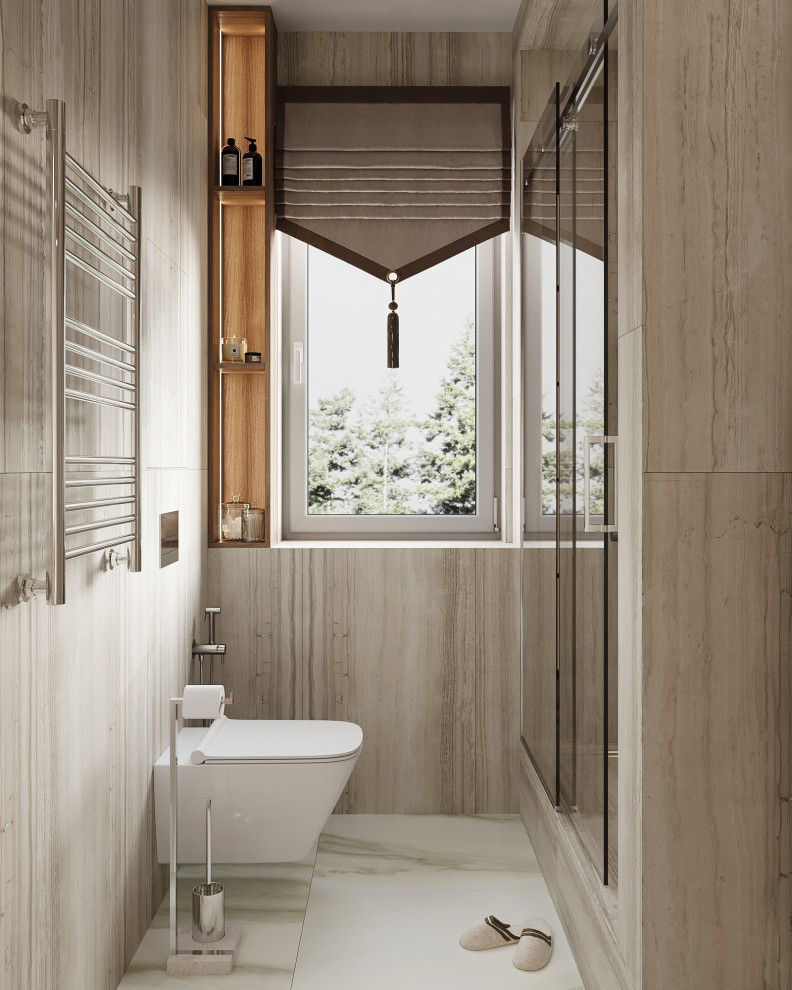 Душевая с окном в частном доме г. Казань