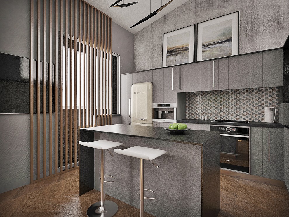 Обложка проекта: Кухня-гостиная в Московском лофте