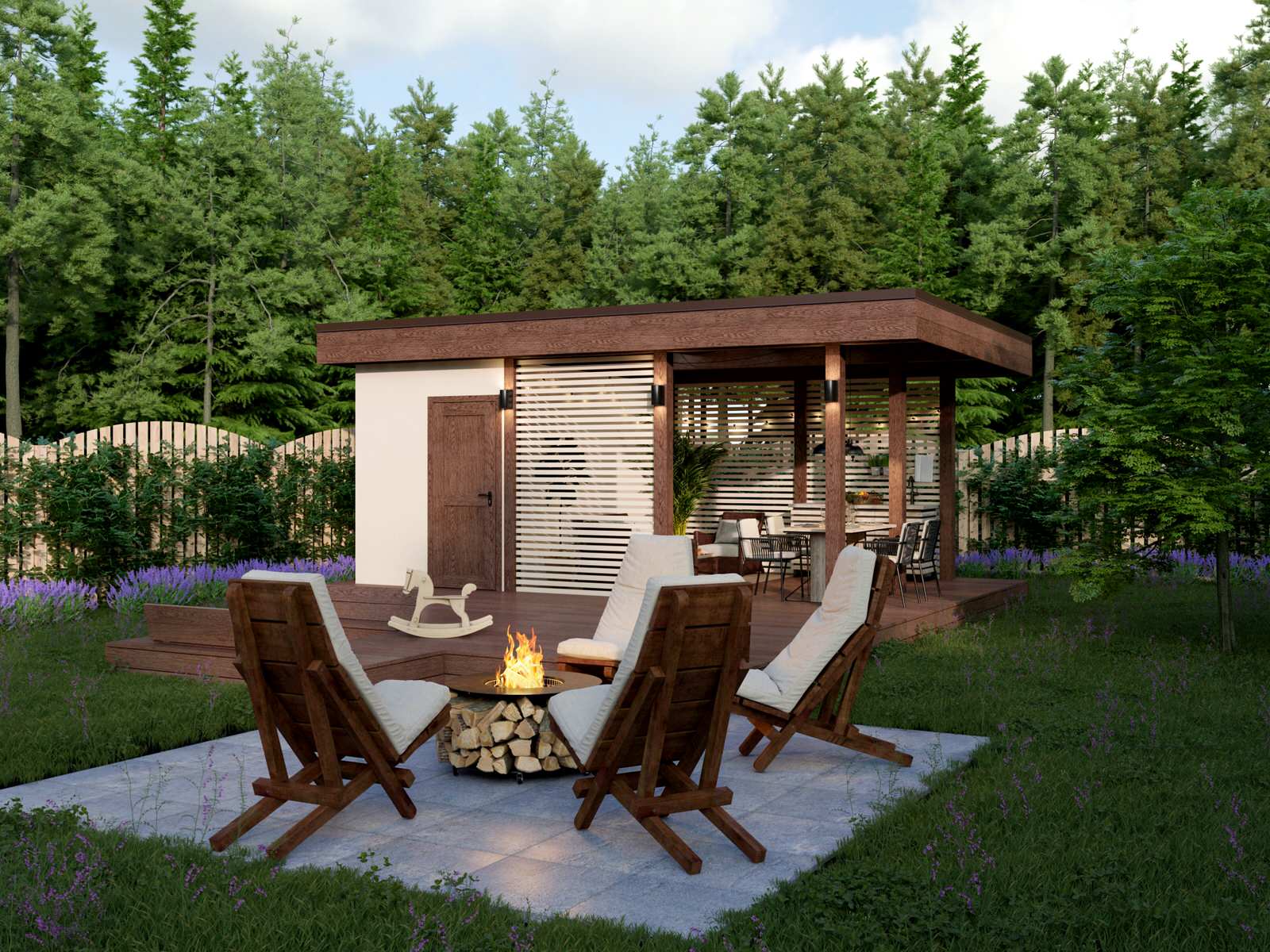 Обложка проекта: Патио с беседкой. Коттеджный посёлок «Верховский»