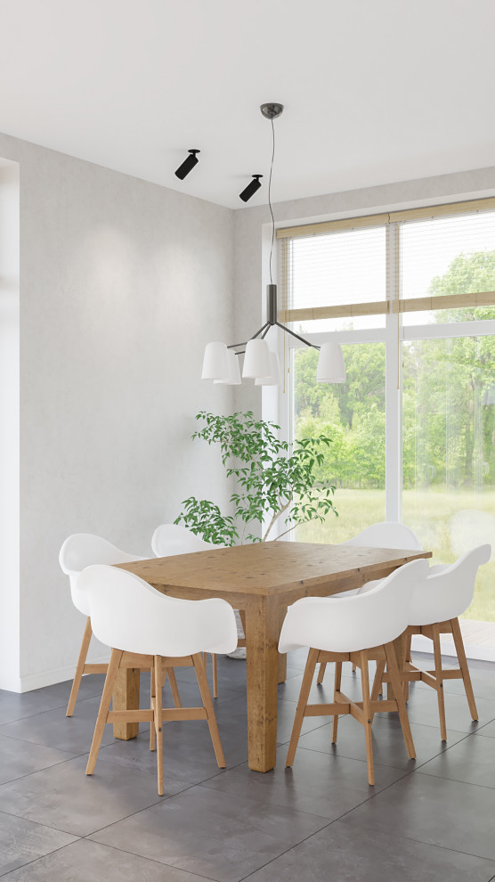 Барнхауз с мансардными окнами в серых оттенках