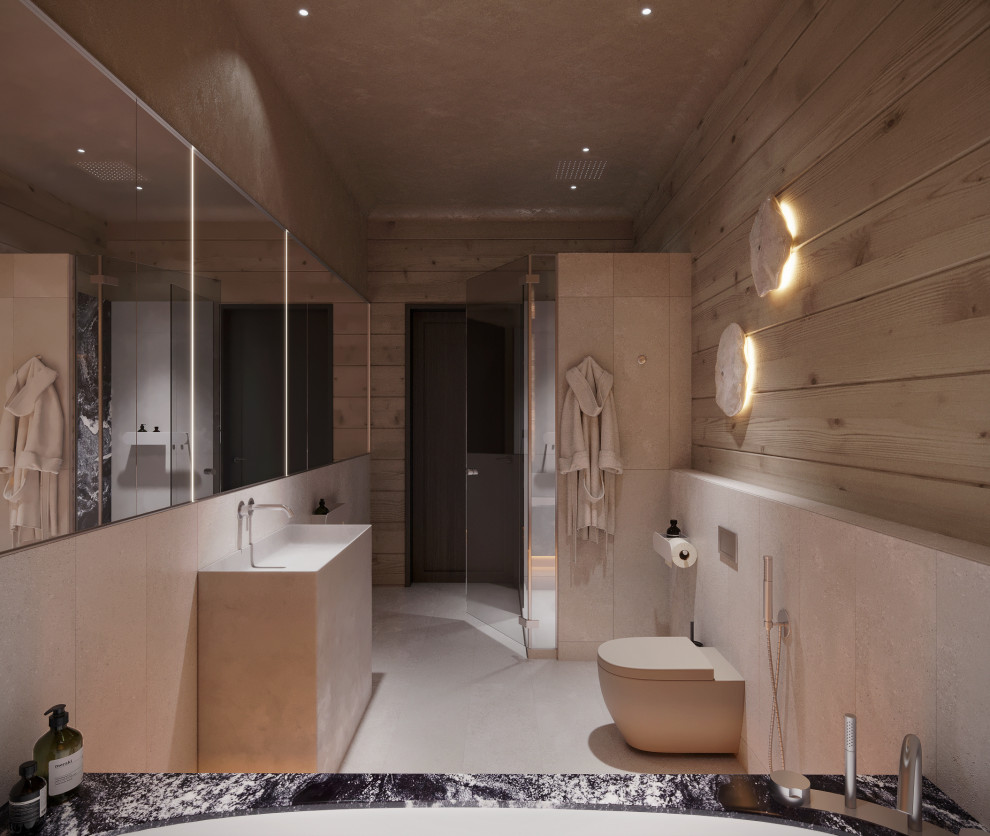 Интерьер подмосковного брусового дома компании Honka