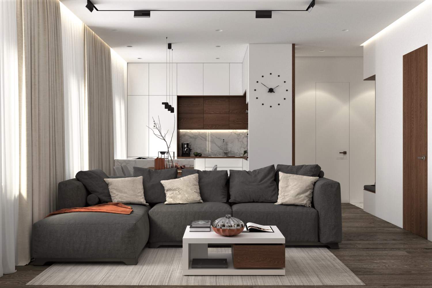 Монохромный с деревом