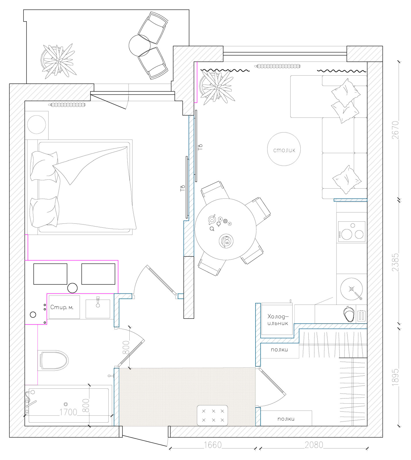 Обложка проекта: Квартира с элементами этники.