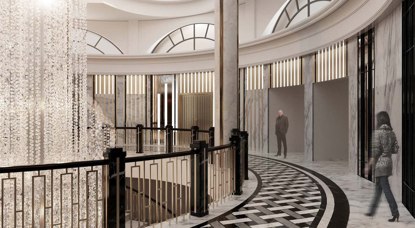 Visualizations of ground floor of Moscow Marriott Tverskaya Hotel