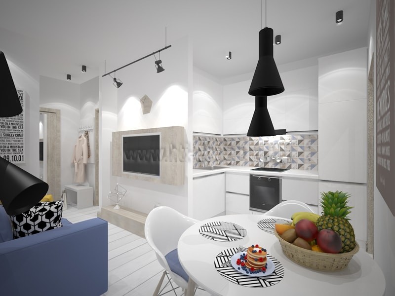 Прямоугольная студия 36 кв.м