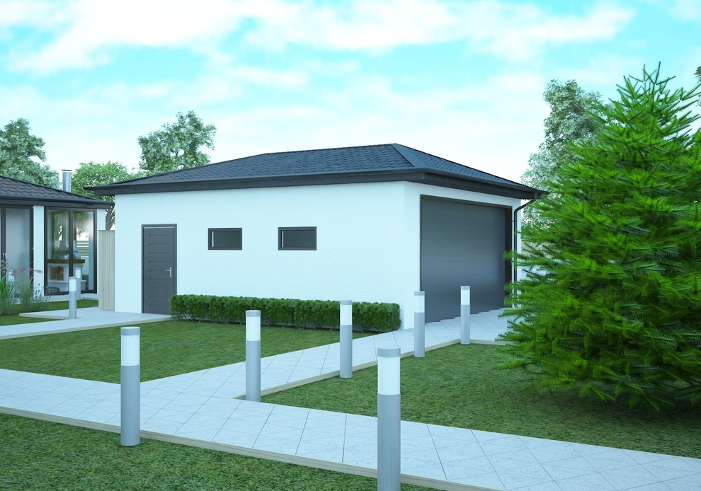 Экстерьер/ландшафт загородного дома в коттеджном поселке "Сосны"