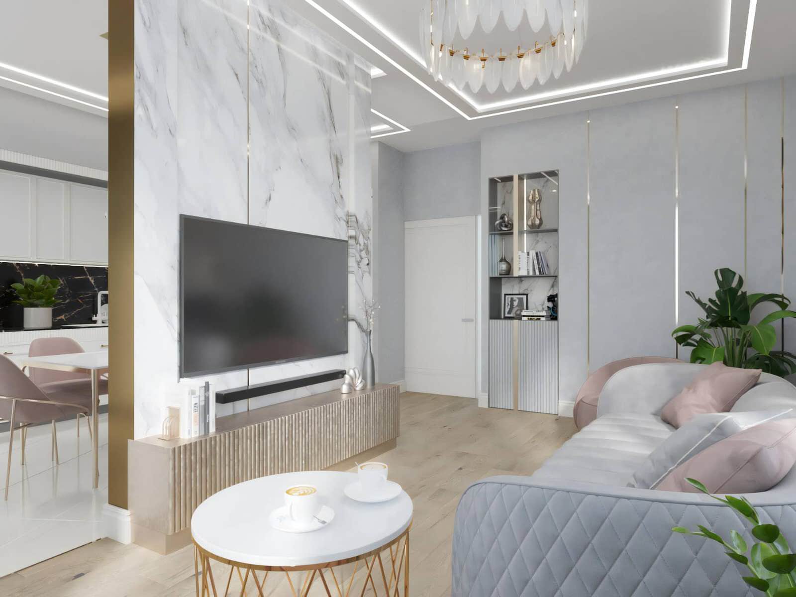 Дизайн и ремонт квартиры на Золоторожском Валу — Золотой акцент