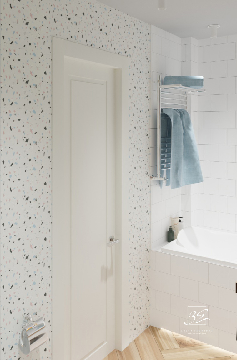 Санузел в скандинавском стиле совмещенный