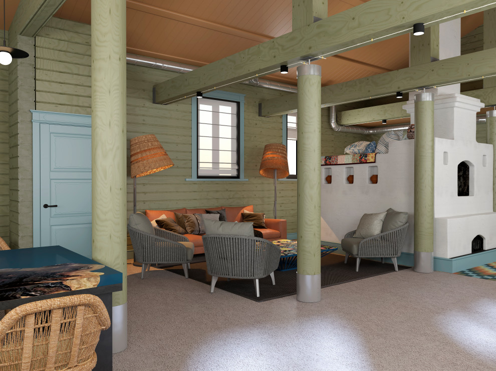 Летняя кухня из клееного бруса