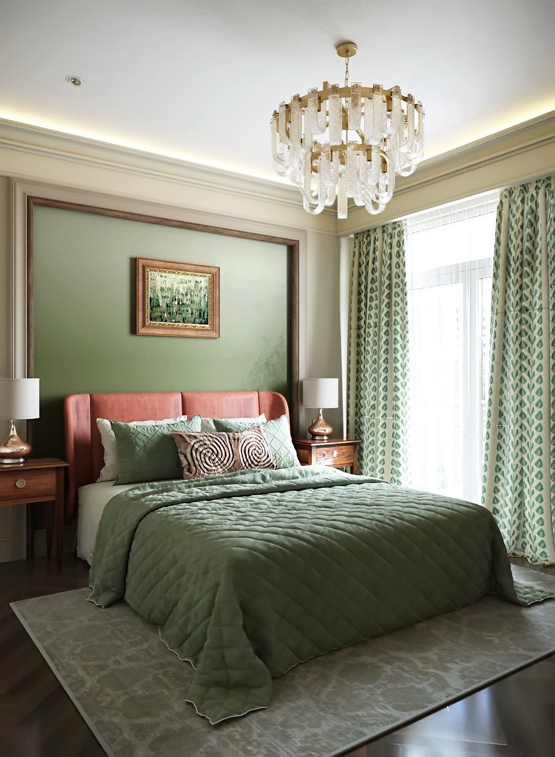 Кораллово-оливковый микс