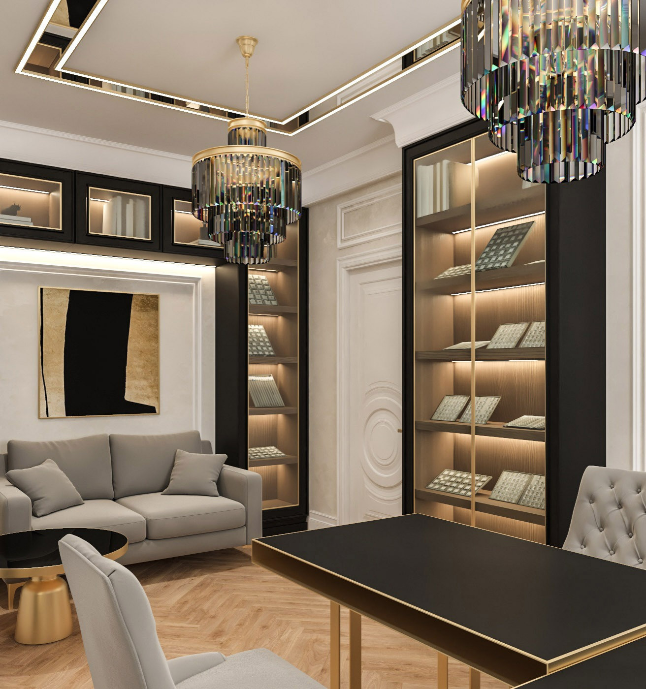 Обложка проекта: Интерьер кабинета - Ювелирного бутика . Таунхаус в КП " Образцово "
