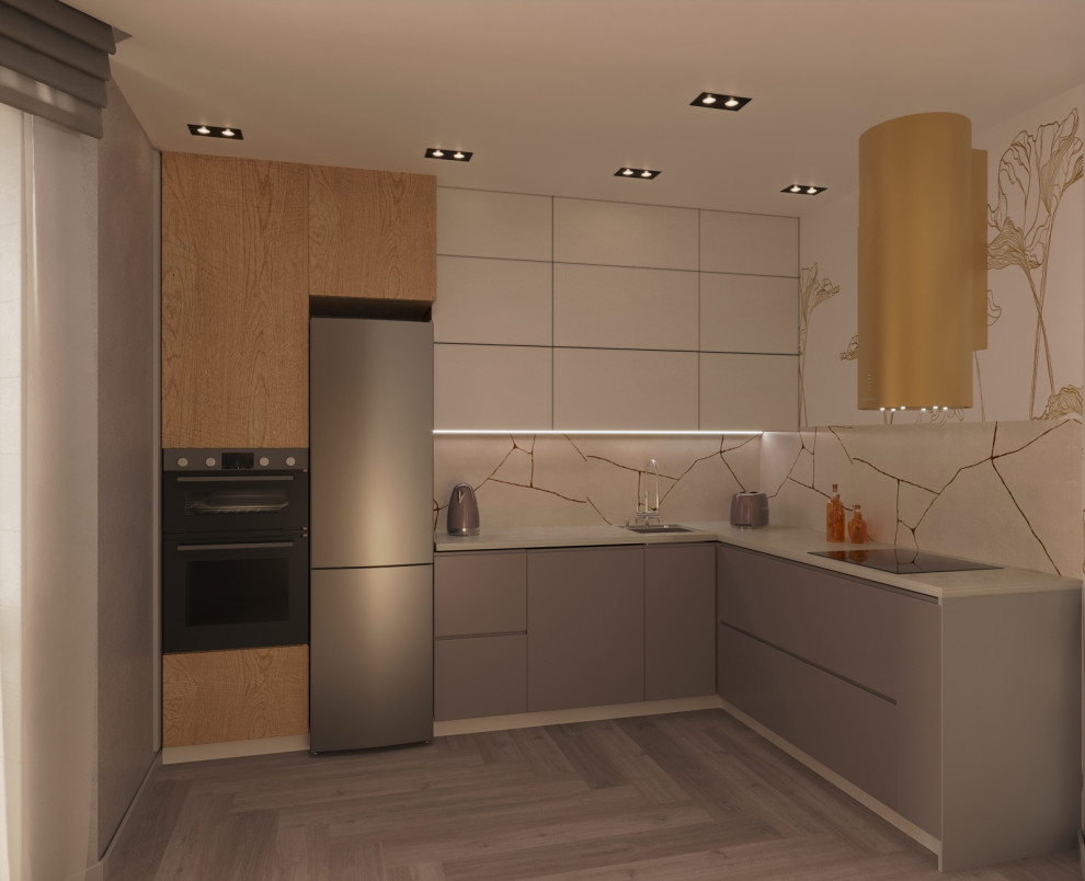 Кухня с золотыми акцентами