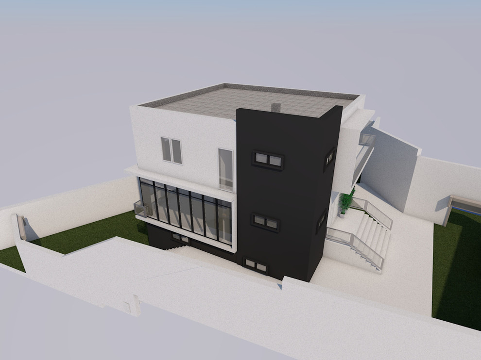 Двухэтажный дом в современном стиле