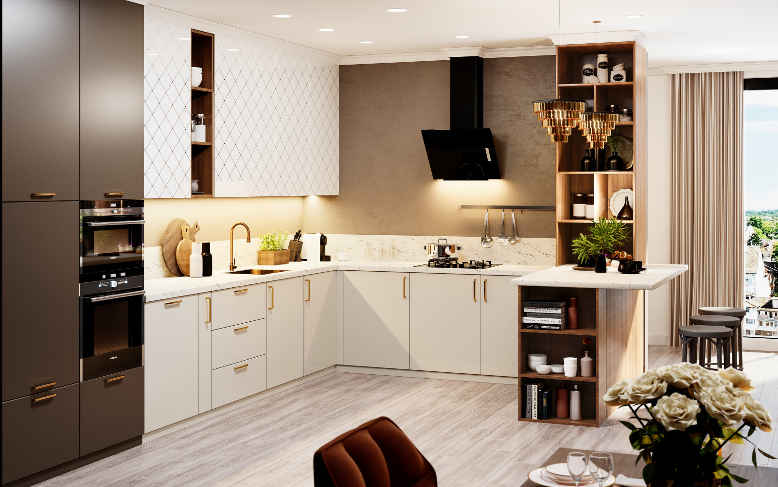 Дизайн кухни в загородном доме