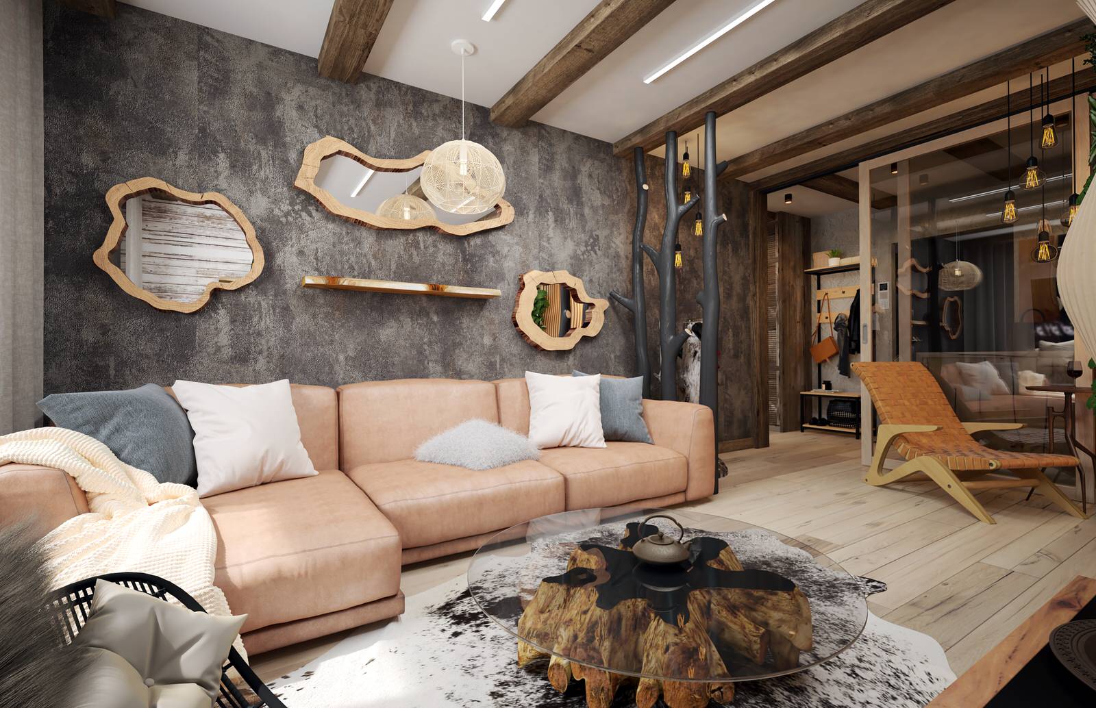 Двухкомнатная квартира. 64 кв.м. в стиле Бохо