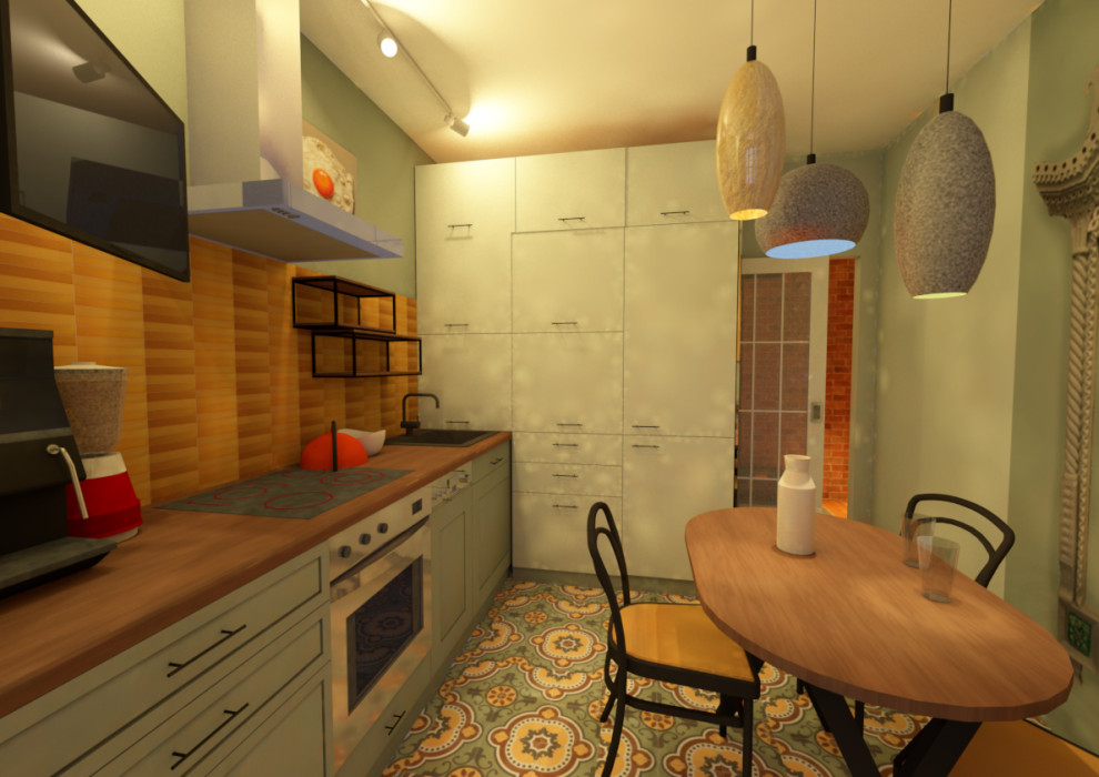 Кухня в Неорусском стиле.