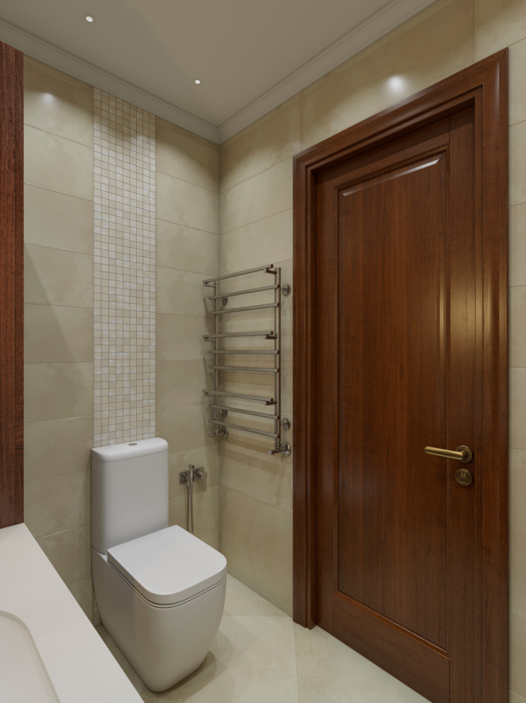 Санузел в бежевых тонах