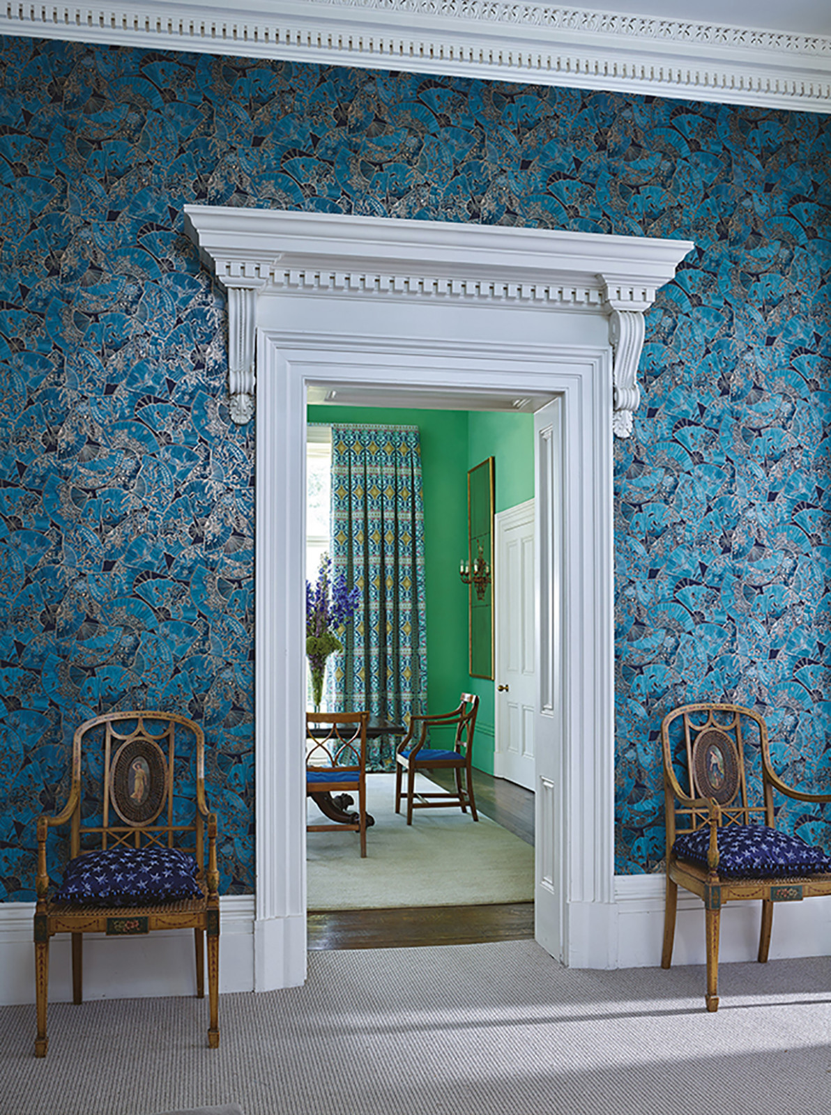 Matthew Williamson/кол-я Belvoir,обои с роскошными веерами