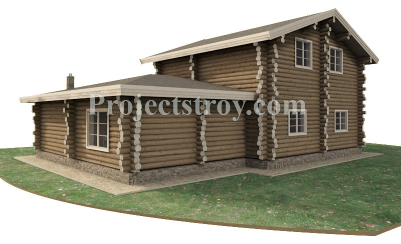 Проект деревянного дома из бревна рубленого 20 х 14 м