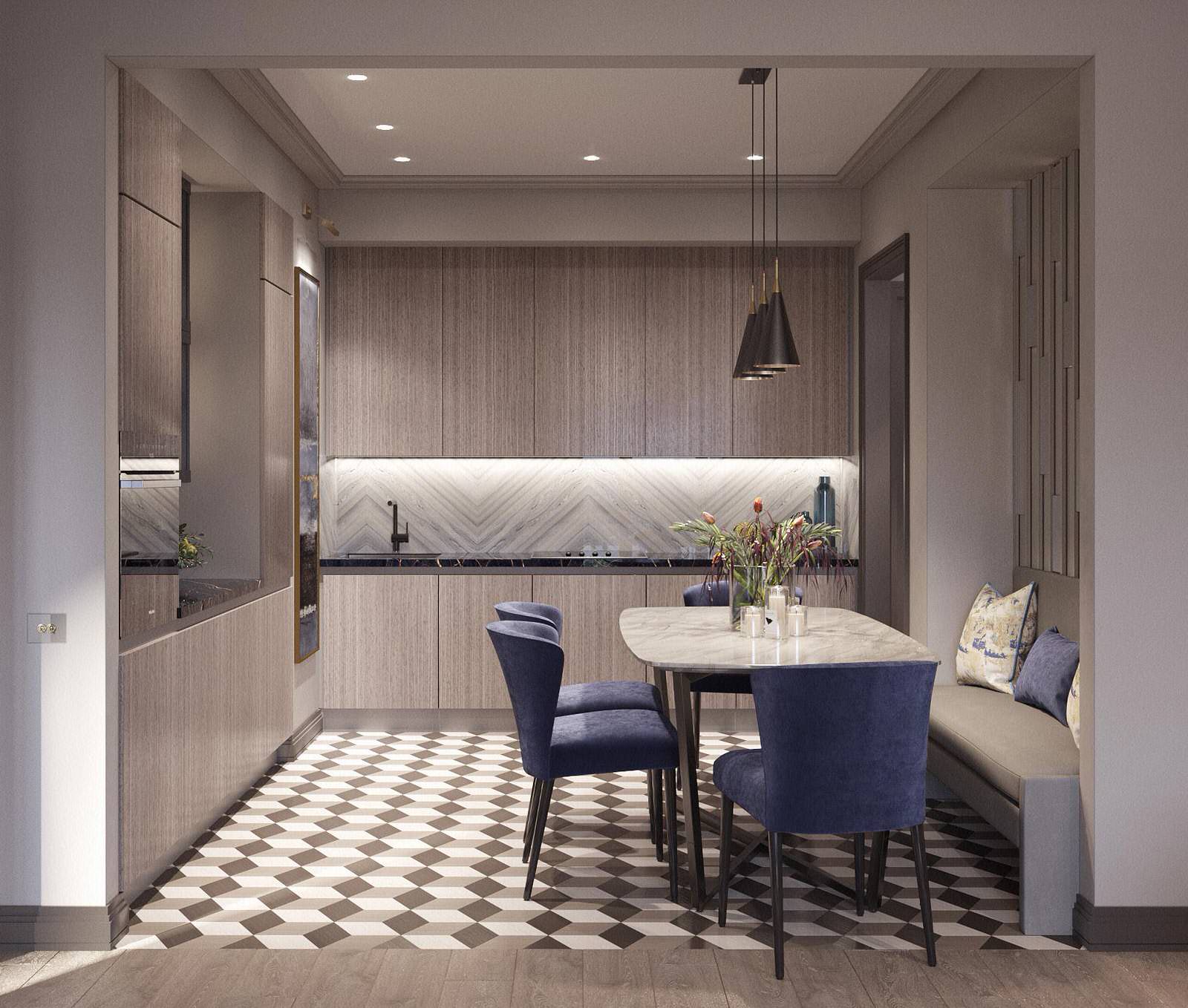 Дизайн трехкомнатной квартиры  в ЖК «Чемпион-парк»