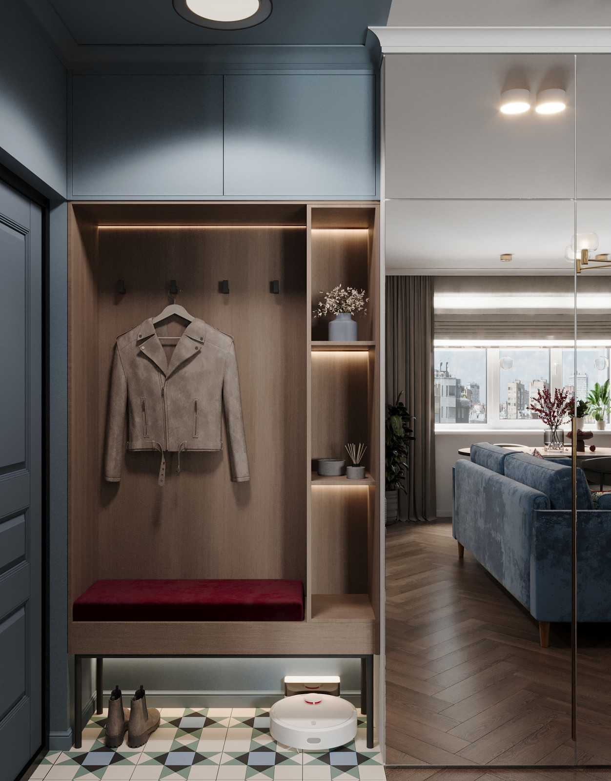 Обложка проекта: Яркие акценты в современной классике 73м2