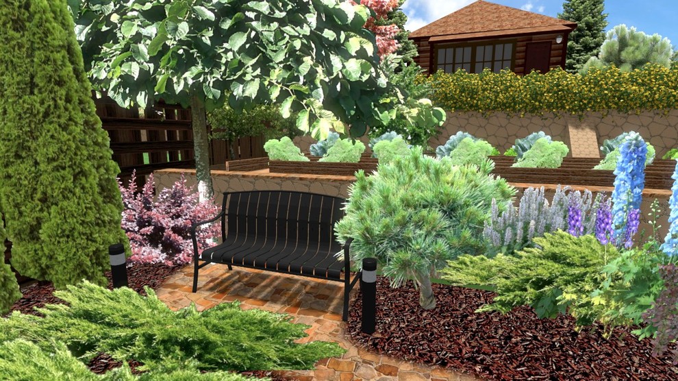 Ландшафтный дизайн участка на склоне