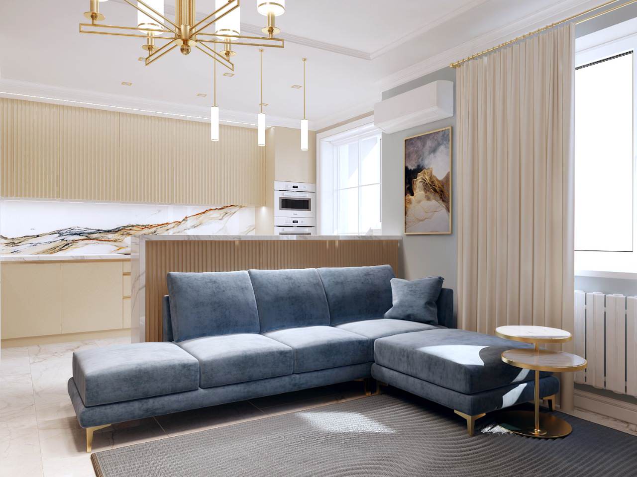 2001 - Гостиная - кухня (вариант 1)