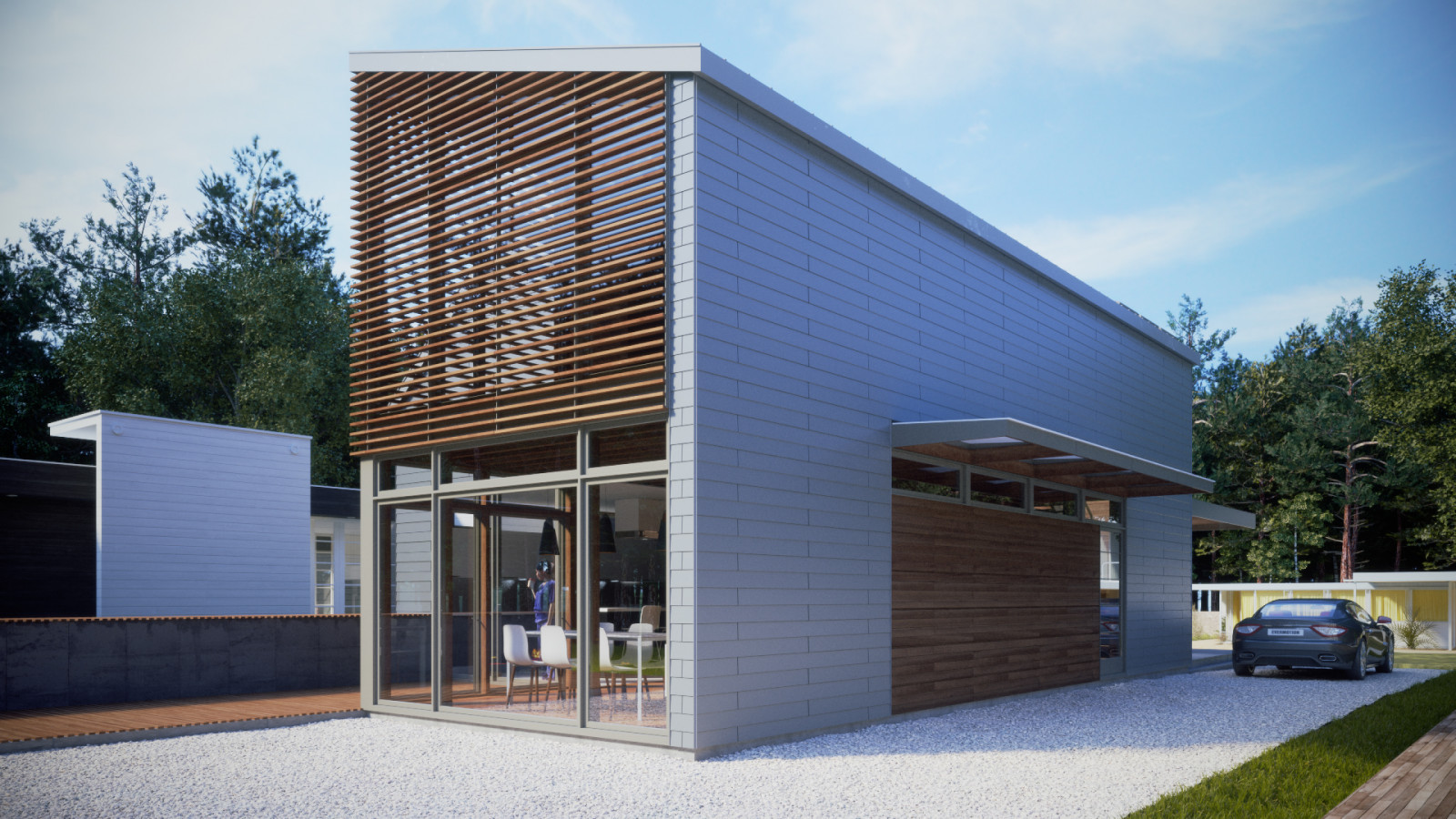 Обложка проекта: Private house. Produced for LINEOFFICE Architecture, Inc.