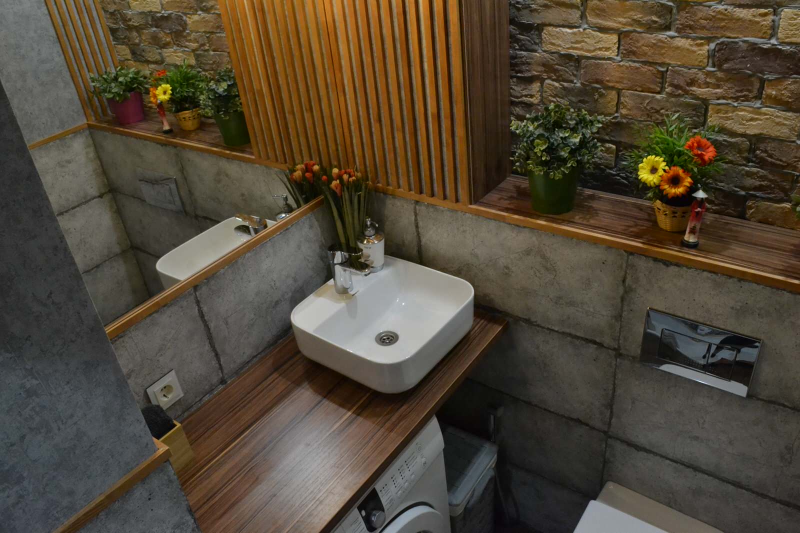 Санузел в стиле ЛОФТ