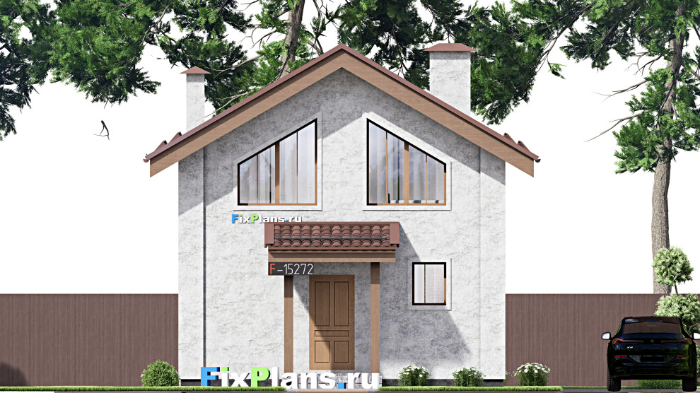 Проект дома с мансардой 7х10 м S86м2 F-15272